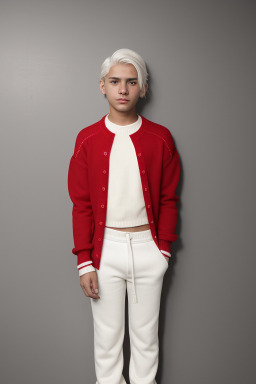 Peruvian teenager boy with  white hair