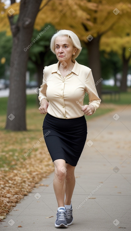 Macedonian elderly female with  blonde hair