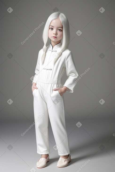 Chinese child girl with  white hair