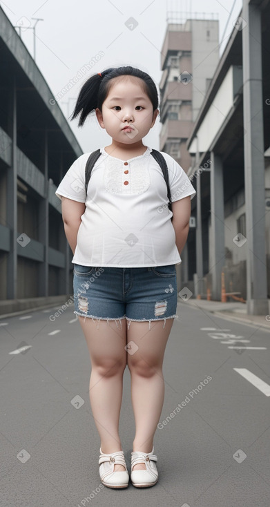 Korean child girl with  white hair