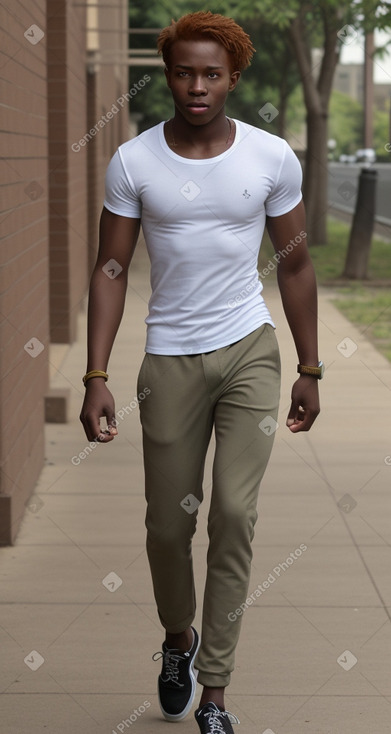 Zimbabwean young adult male with  ginger hair