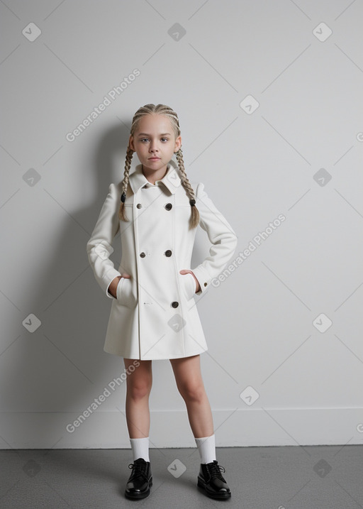 Caucasian child female with  white hair