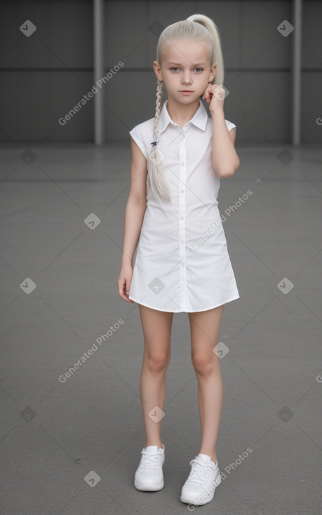 Slovak child girl with  white hair