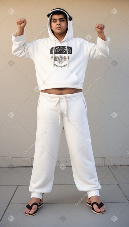 Bahraini teenager boy with  white hair