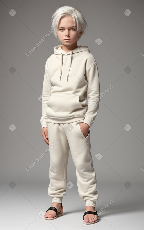 Finnish child boy with  white hair