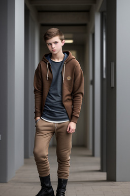 Russian teenager male with  brown hair