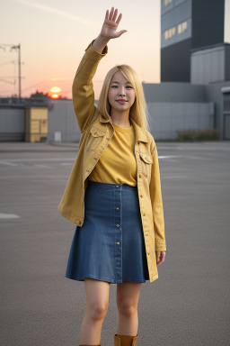 Japanese adult female with  blonde hair