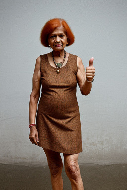 Indian elderly female with  ginger hair