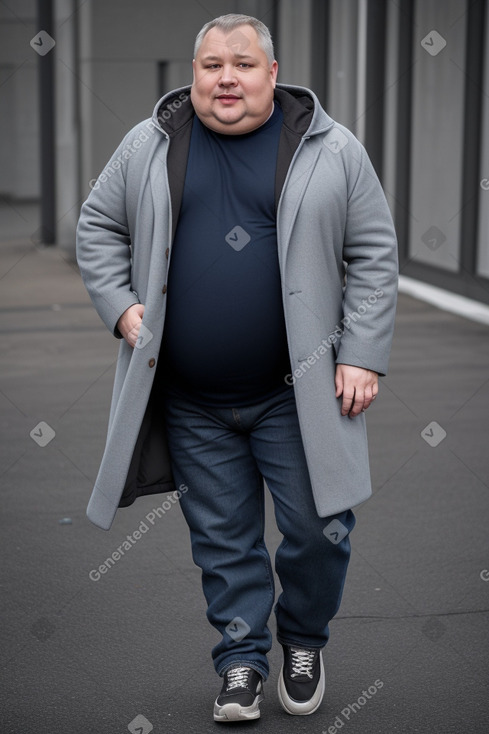 Russian middle-aged male with  gray hair