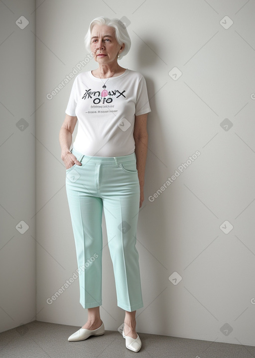 Elderly non-binary with  white hair