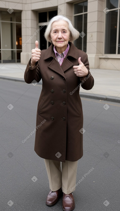 American elderly female with  brown hair