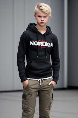 Norwegian teenager boy with  blonde hair