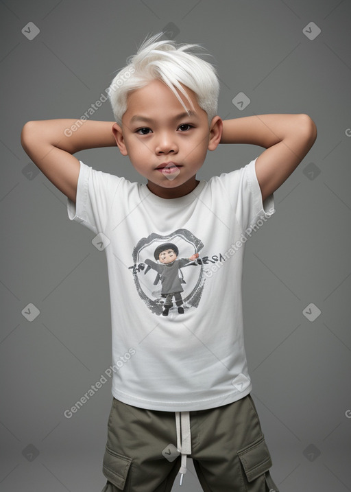 Filipino child boy with  white hair