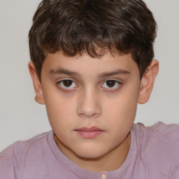 Neutral white child male with short  brown hair and brown eyes