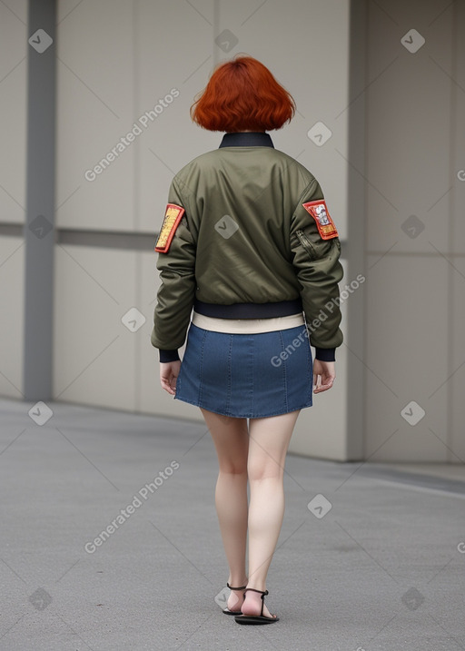 South korean middle-aged female with  ginger hair