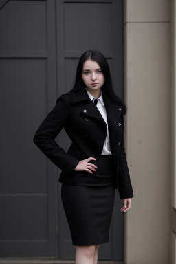 Belarusian young adult female with  black hair