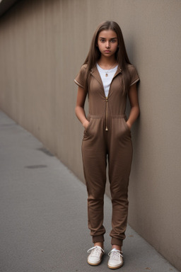 Teenager female with  brown hair