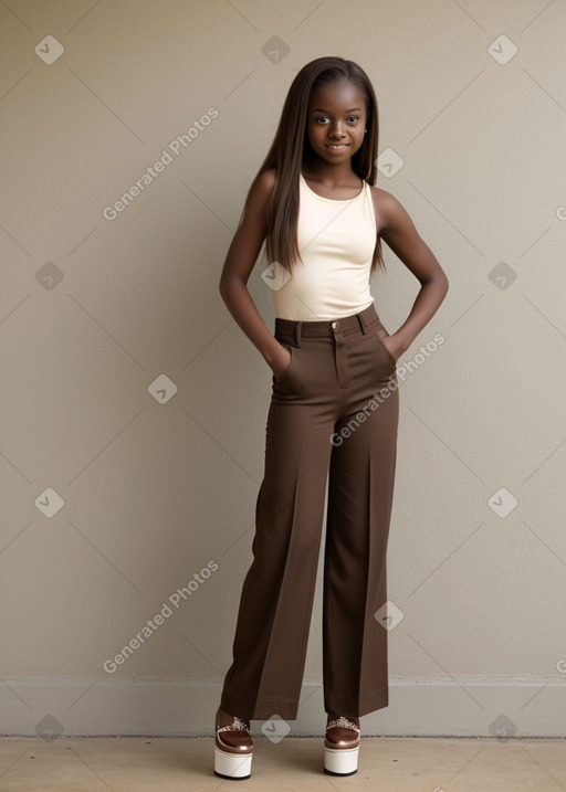 Teenager female with  brown hair