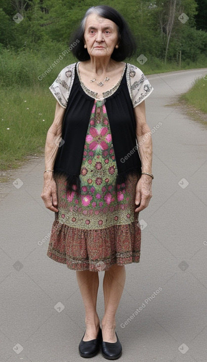 Romanian elderly female with  black hair