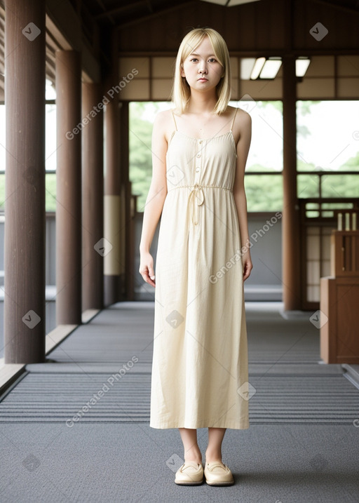 Japanese young adult female with  blonde hair