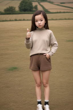 Chinese child female with  brown hair