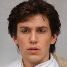 Neutral white adult male with medium  brown hair and brown eyes