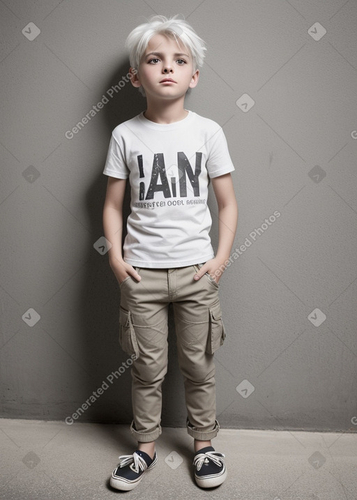 Italian child boy with  white hair