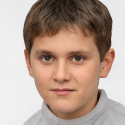 Neutral white child male with short  brown hair and brown eyes