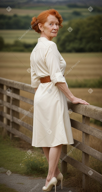 French elderly female with  ginger hair