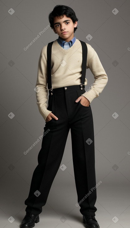 Hispanic teenager boy with  black hair