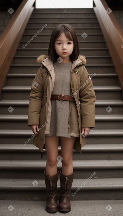 Korean child female with  brown hair