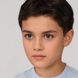 Neutral white child male with short  brown hair and brown eyes