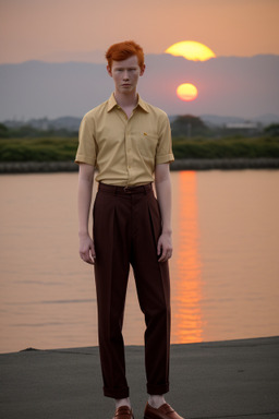 Japanese young adult male with  ginger hair