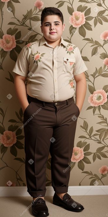 Iraqi teenager boy with  brown hair