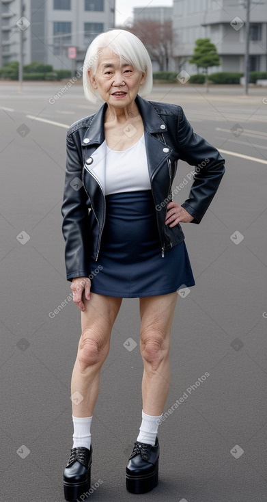 Japanese elderly female with  white hair