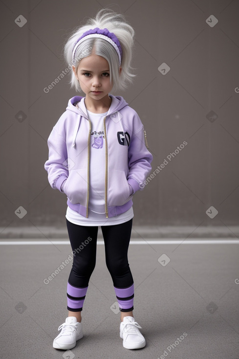 Italian child girl with  white hair