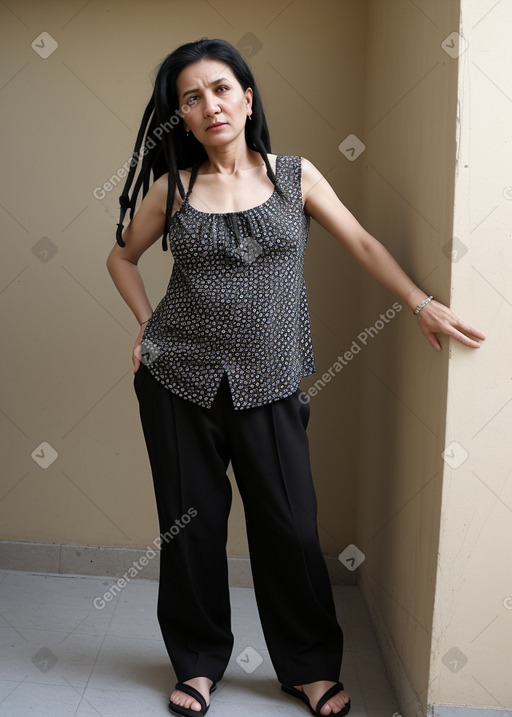 Uzbek middle-aged female with  black hair