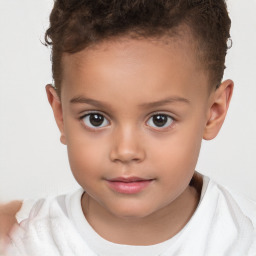 Neutral white child female with short  brown hair and brown eyes