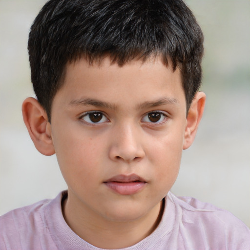 Neutral white child male with short  brown hair and brown eyes