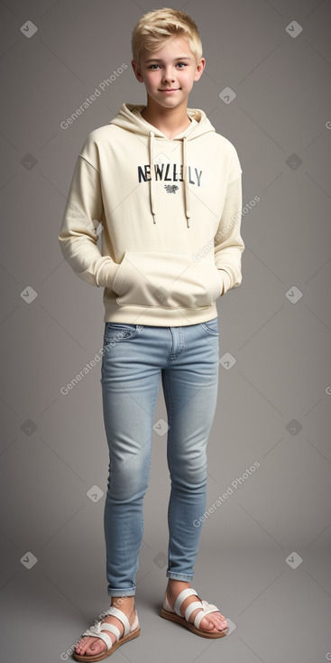 New zealand teenager boy with  blonde hair