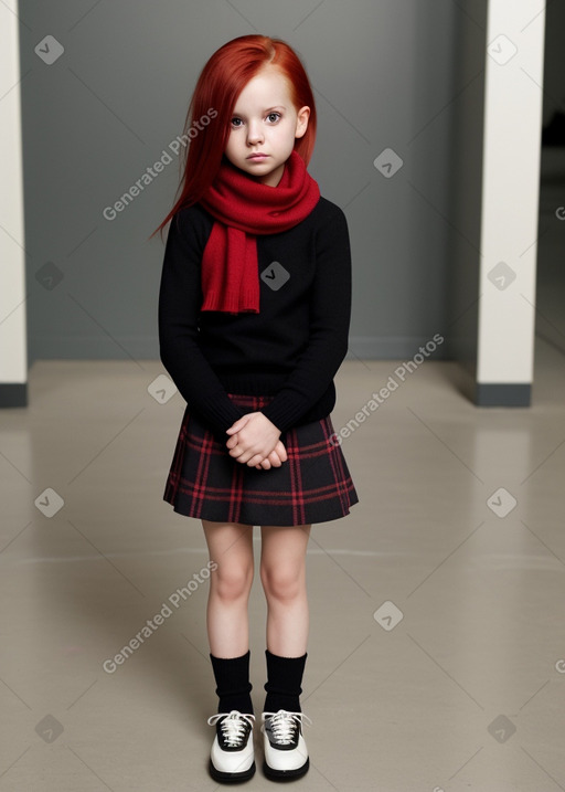 American child female with  black hair