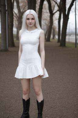 Romanian young adult female with  white hair