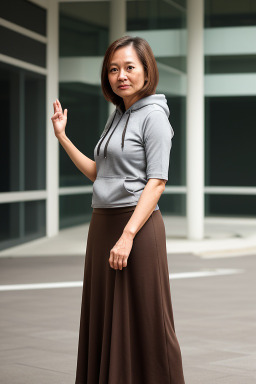 Singaporean 45 years female with  brown hair