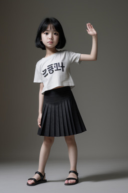 Korean child female with  black hair