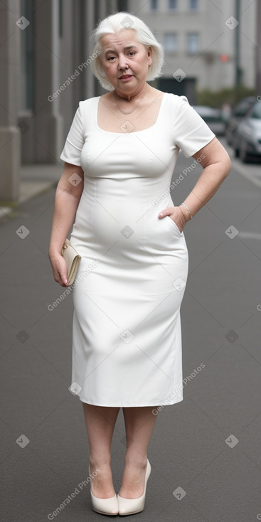 Belgian elderly female with  white hair