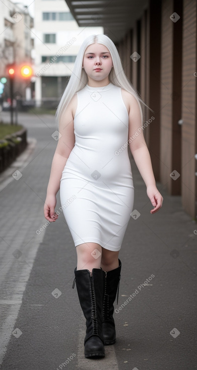 Ukrainian teenager girl with  white hair