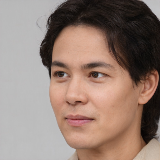 Neutral white adult male with short  brown hair and brown eyes