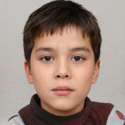 Neutral white child male with short  brown hair and brown eyes