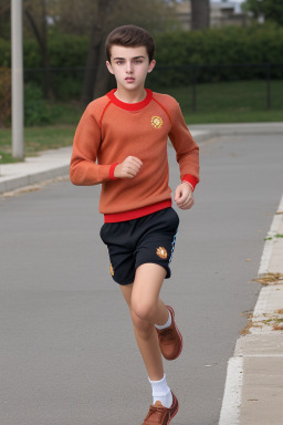 Macedonian teenager boy with  brown hair