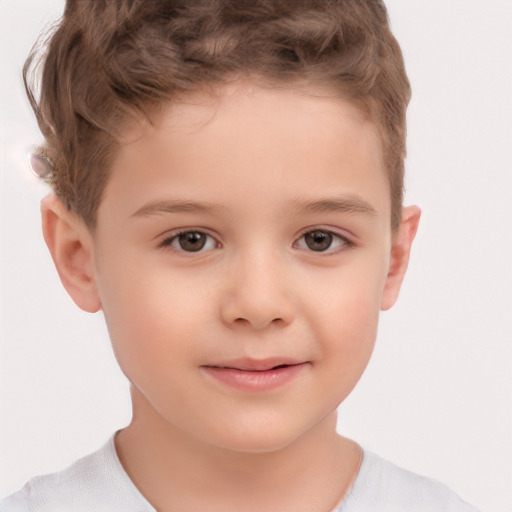 Neutral white child male with short  brown hair and brown eyes